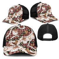 Cowboy Hawaii Mele Kalikimaka Mesh Trucker Cap Paniolo Kukui Nut Pikake Lei Burgundy Version LT14 - Polynesian Pride