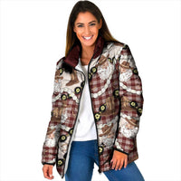 Cowboy Hawaii Mele Kalikimaka Padded Jacket Paniolo Kukui Nut Pikake Lei Burgundy Version LT14 Women Burgundy - Polynesian Pride