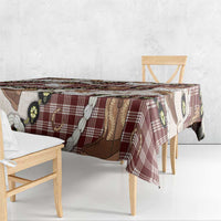 Cowboy Hawaii Mele Kalikimaka Tablecloth Paniolo Kukui Nut Pikake Lei Burgundy Version LT14 - Polynesian Pride