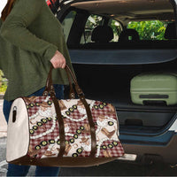 Cowboy Hawaii Mele Kalikimaka Travel Bag Paniolo Kukui Nut Pikake Lei Burgundy Version - Polynesian Pride