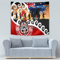New Zealand Waitangi And ANZAC Day Tapestry Aotearoa Maori Tiki With Last Post LT14 - Polynesian Pride