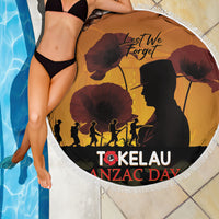Tokelau ANZAC Day Beach Blanket Camouflage With Poppies Lest We Forget LT14 - Polynesian Pride