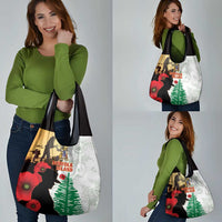 Norfolk Island ANZAC Day Grocery Bag Pine Tree With Poppies Lest We Forget LT14 - Polynesian Pride