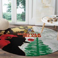 Norfolk Island ANZAC Day Round Carpet Pine Tree With Poppies Lest We Forget LT14 - Polynesian Pride