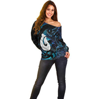 Hei Matau New Zealand Matariki Off Shoulder Sweater NZ Fish Hook Maori Art LT14 - Polynesian Pride