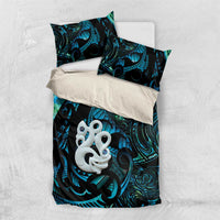 Manaia New Zealand Matariki Bedding Set NZ Paua Shell Maori Art LT14 US Twin 172cm x 218cm Turquoise - Polynesian Pride