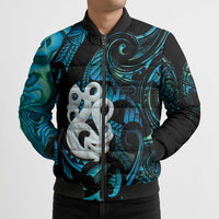 Manaia New Zealand Matariki Bomber Puffer Jacket NZ Paua Shell Maori Art LT14 - Polynesian Pride