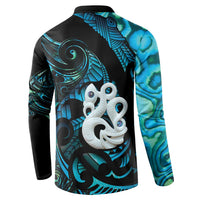 Manaia New Zealand Matariki Button Sweatshirt NZ Paua Shell Maori Art LT14 - Polynesian Pride