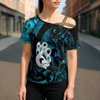 Manaia New Zealand Matariki Cross Shoulder Shirt NZ Paua Shell Maori Art LT14 - Polynesian Pride