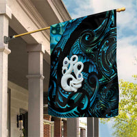 Manaia New Zealand Matariki Garden Flag NZ Paua Shell Maori Art LT14 House Flag Turquoise - Polynesian Pride