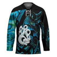 Manaia New Zealand Matariki Hockey Jersey NZ Paua Shell Maori Art LT14 Unisex Turquoise - Polynesian Pride