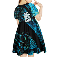 Manaia New Zealand Matariki Kid Short Sleeve Dress NZ Paua Shell Maori Art LT14 - Polynesian Pride