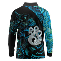 Manaia New Zealand Matariki Long Sleeve Polo Shirt NZ Paua Shell Maori Art LT14 - Polynesian Pride