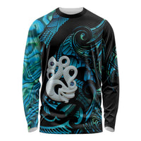 Manaia New Zealand Matariki Long Sleeve Shirt NZ Paua Shell Maori Art LT14 Unisex Turquoise - Polynesian Pride