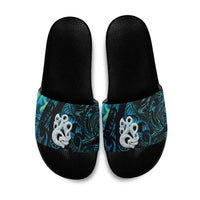 Manaia New Zealand Matariki Slide Sandals NZ Paua Shell Maori Art LT14 Turquoise - Polynesian Pride