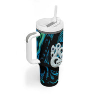 Manaia New Zealand Matariki Tumbler With Handle NZ Paua Shell Maori Art LT14 - Polynesian Pride