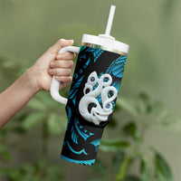 Manaia New Zealand Matariki Tumbler With Handle NZ Paua Shell Maori Art LT14 - Polynesian Pride