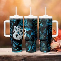 Manaia New Zealand Matariki Tumbler With Handle NZ Paua Shell Maori Art LT14 - Polynesian Pride
