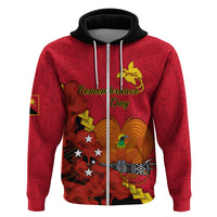 Custom Remembrance Day PNG Hoodie Papua New Guinea We Will Remember Them LT14 Zip Hoodie Red - Polynesian Pride