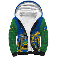 Polynesian Pride Independence Day Solomon Islands Sherpa Hoodie Happy 45th Anniversary LT14 Unisex Blue - Polynesian Pride