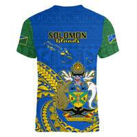 Polynesian Pride Independence Day Solomon Islands Women V Neck T Shirt Happy 45th Anniversary LT14 - Polynesian Pride