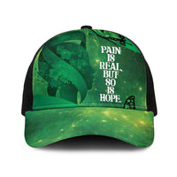 World Mental Health Awareness Month Baseball Net Cap Warriors Brave Strong Galaxy Vibes LT14 One Size Black Green - Polynesian Pride
