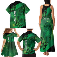 Personalised World Mental Health Awareness Month Family Matching Tank Maxi Dress and Hawaiian Shirt Warriors Brave Strong Galaxy Vibes