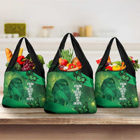 World Mental Health Awareness Month Grocery Bag Warriors Brave Strong Galaxy Vibes LT14 3-pack One Size Green - Polynesian Pride