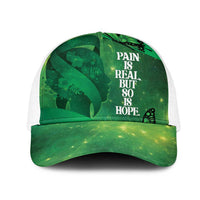 World Mental Health Awareness Month Mesh Trucker Cap Warriors Brave Strong Galaxy Vibes LT14 One Size White Green - Polynesian Pride