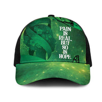 World Mental Health Awareness Month Mesh Trucker Cap Warriors Brave Strong Galaxy Vibes LT14 One Size Black Green - Polynesian Pride