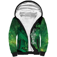 Personalised World Mental Health Awareness Month Sherpa Hoodie Warriors Brave Strong Galaxy Vibes LT14 Unisex Green - Polynesian Pride