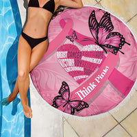 Polynesia Breast Cancer Awareness Month Beach Blanket Pink Ribbon Mix Butterflies LT14 - Polynesian Pride