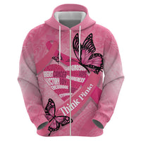 Polynesia Breast Cancer Awareness Month Hoodie Pink Ribbon Mix Butterflies