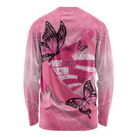 Polynesia Breast Cancer Awareness Month Long Sleeve Shirt Pink Ribbon Mix Butterflies LT14 - Polynesian Pride