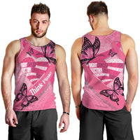 Polynesia Breast Cancer Awareness Month Men Tank Top Pink Ribbon Mix Butterflies LT14 - Polynesian Pride