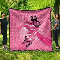 Polynesia Breast Cancer Awareness Month Quilt Pink Ribbon Mix Butterflies