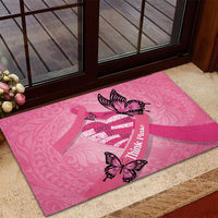 Polynesia Breast Cancer Awareness Month Rubber Doormat Pink Ribbon Mix Butterflies LT14 - Polynesian Pride