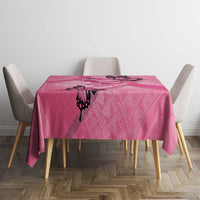 Polynesia Breast Cancer Awareness Month Tablecloth Pink Ribbon Mix Butterflies LT14 - Polynesian Pride