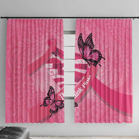 Polynesia Breast Cancer Awareness Month Window Curtain Pink Ribbon Mix Butterflies