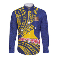 Personalised Tokelau Tokehega Day Long Sleeve Button Shirt Tokelauan Tatau Flag Color - Polynesian Pride