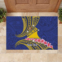 Personalised Tokelau Tokehega Day Rubber Doormat Tokelauan Tatau Flag Color - Polynesian Pride