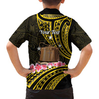 Personalised Tokelau Tokehega Day Family Matching Off The Shoulder Long Sleeve Dress and Hawaiian Shirt Tokelauan Tatau Black Color - Polynesian Pride