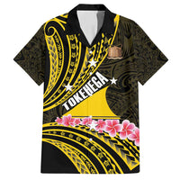 Personalised Tokelau Tokehega Day Family Matching Off Shoulder Maxi Dress and Hawaiian Shirt Tokelauan Tatau Black Color - Polynesian Pride