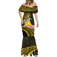 Personalised Tokelau Tokehega Day Mermaid Dress Tokelauan Tatau Black Color - Polynesian Pride