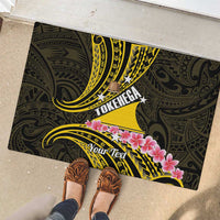 Personalised Tokelau Tokehega Day Rubber Doormat Tokelauan Tatau Black Color - Polynesian Pride
