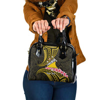 Personalised Tokelau Tokehega Day Shoulder Handbag Tokelauan Tatau Black Color - Polynesian Pride