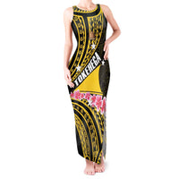 Personalised Tokelau Tokehega Day Tank Maxi Dress Tokelauan Tatau Black Color - Polynesian Pride