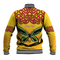 Personalised Tufi Tapa and Tattoo Festival Baseball Jacket PNG Oro Butterfly Tapa Pattern LT14 - Polynesian Pride