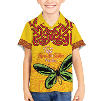 Personalised Tufi Tapa and Tattoo Festival Family Matching Off Shoulder Maxi Dress and Hawaiian Shirt PNG Oro Butterfly Tapa Pattern - Polynesian Pride