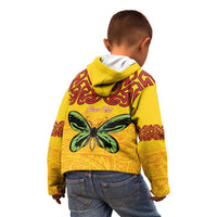 Personalised Tufi Tapa and Tattoo Festival Kid Hoodie PNG Oro Butterfly Tapa Pattern - Polynesian Pride